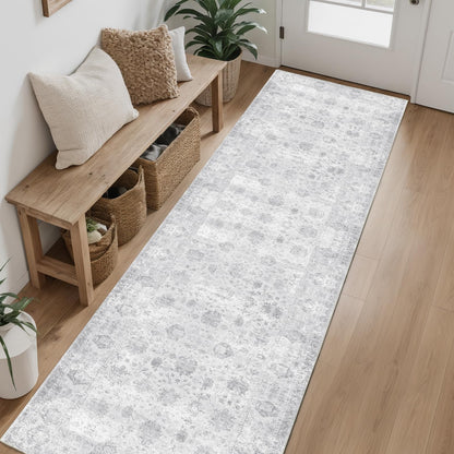 Washable 8×10 Area Rug for Living Room Grey