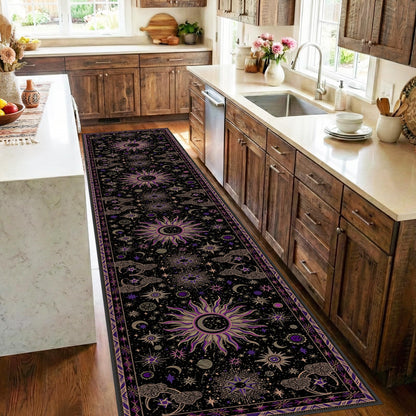 Vacuum-Friendly, 8x10 Washable Area Rug, Black Gold Beige Red