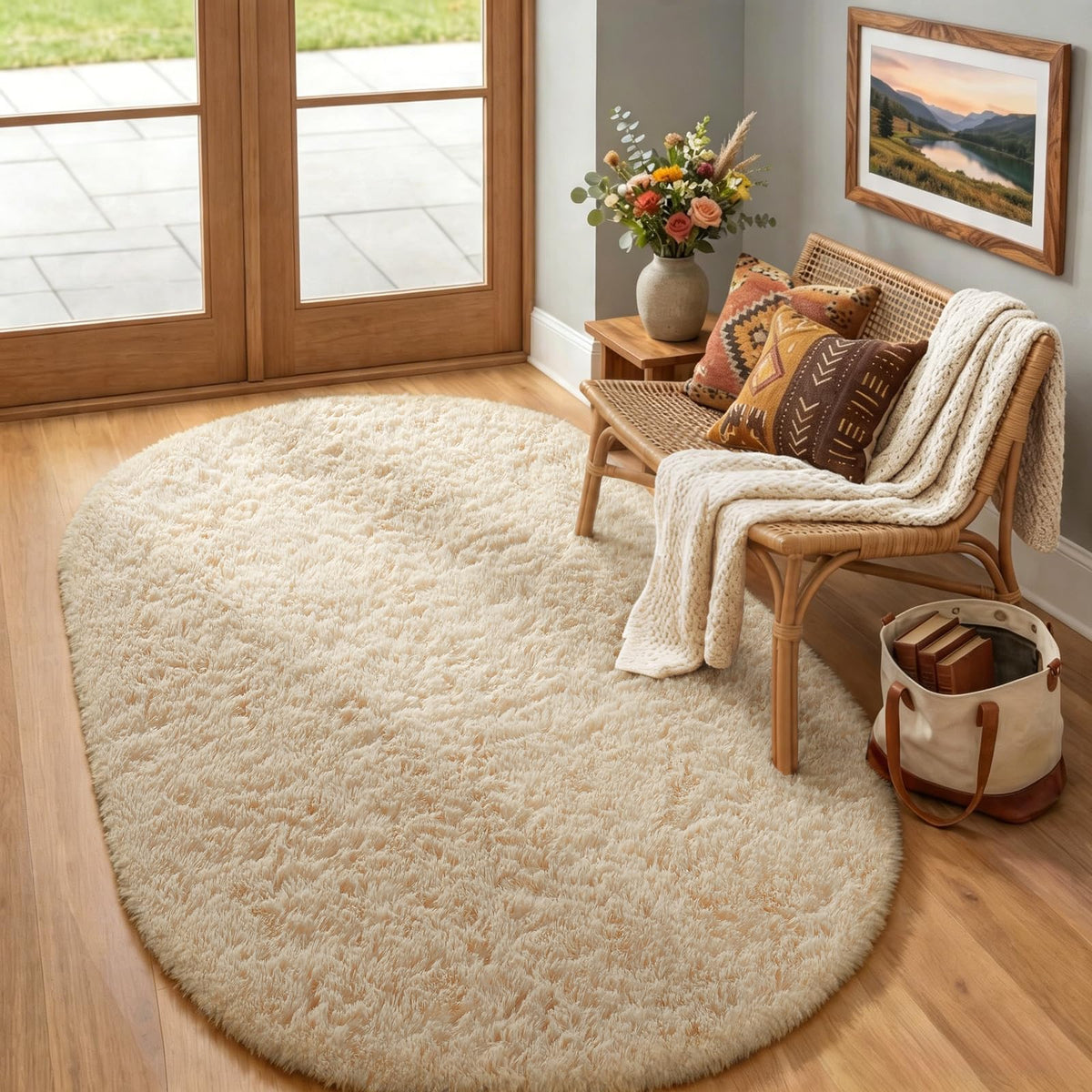 Ophanie Area Rugs 9x12 Living Room, Large Grey Bedroom Carpet, Big Shag Indoor Thick Soft Nursery Rug, Gray Fluffy Carpets for Boy and Girls Room Dorm Home Decor Aesthetic