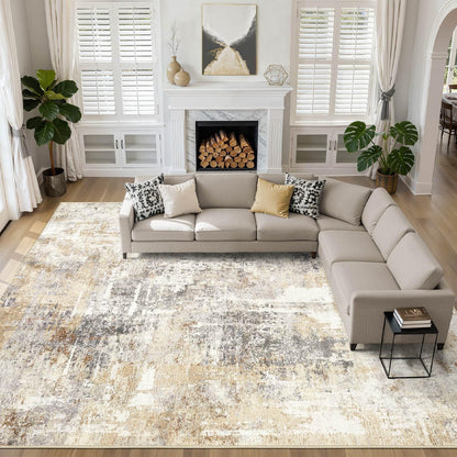 LOONGRUG 6x9 Area Rugs Washable Neutral Modern Abstract Living Room Rug