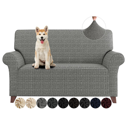 ZNSAYOTX Super Stretch Couch Cover (72"-92") Universal Sofa Covers with Elastic Bottom, Dog Cat Pets Friendly Washable Furniture Protector Fitted Sofa Slipcovers Stay in Place (Dark Grey, Sofa)