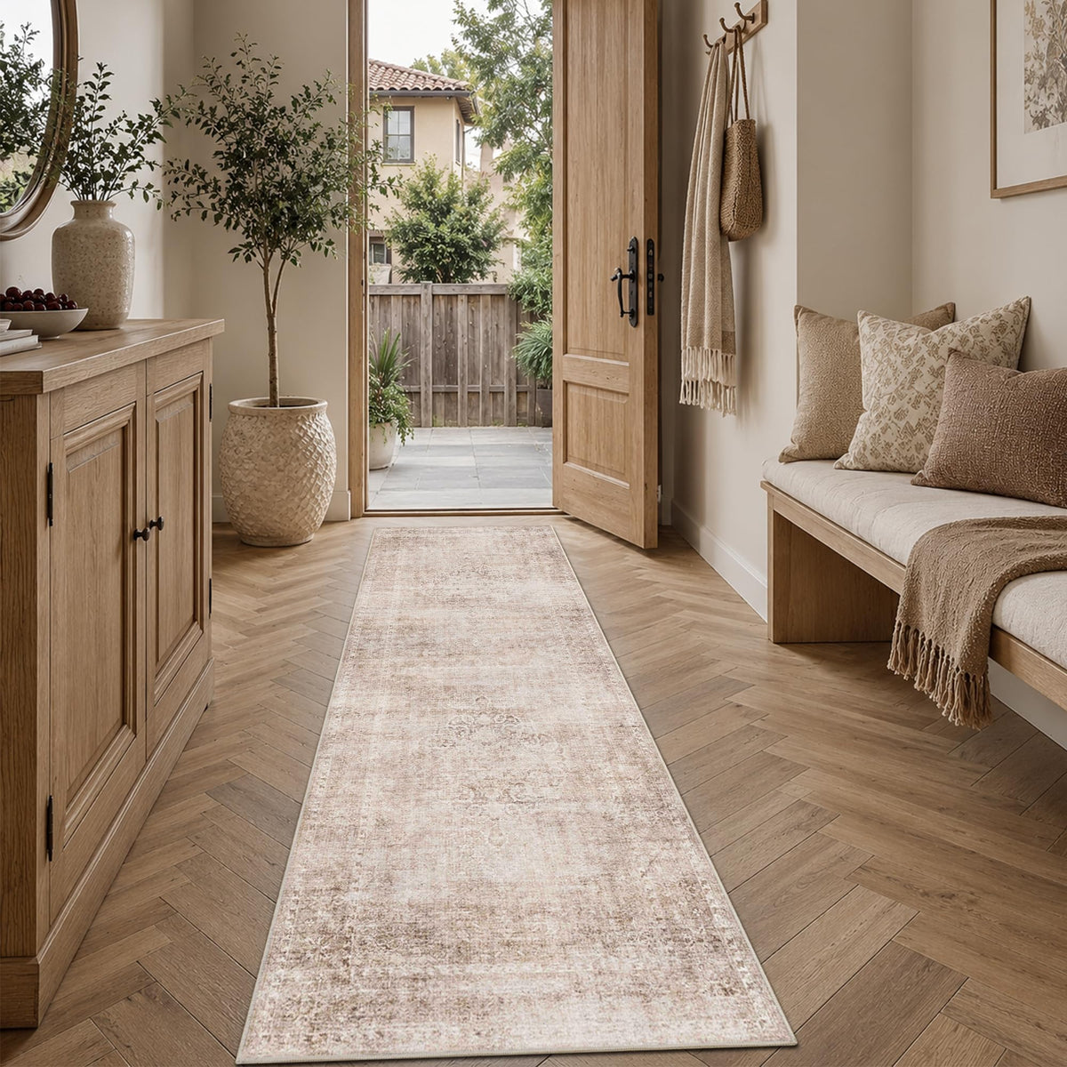 HelloTree 5x7 Vintage Washable Non-Slip Living Room Area Rug