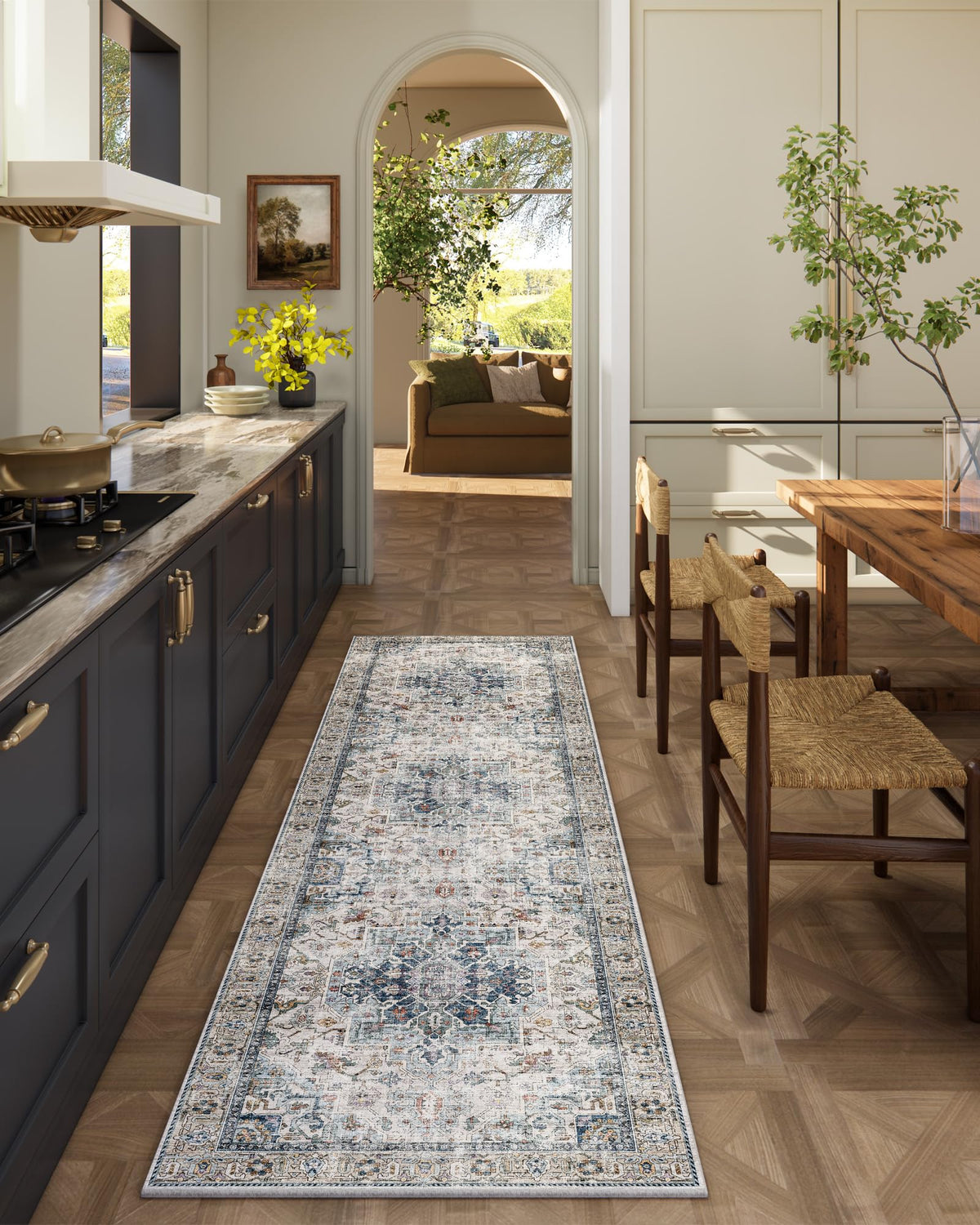 Area Rugs 9x12 Living Room: Washable Bedroom Rug Non Slip Large Boho Carpet