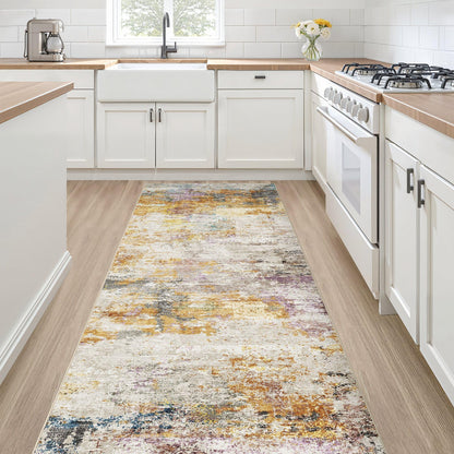 LOONGRUG 6x9 Area Rugs Washable Neutral Modern Abstract Living Room Rug