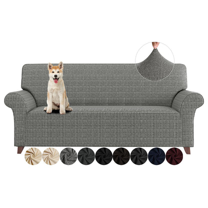 ZNSAYOTX Super Stretch Couch Cover (72"-92") Universal Sofa Covers with Elastic Bottom, Dog Cat Pets Friendly Washable Furniture Protector Fitted Sofa Slipcovers Stay in Place (Dark Grey, Sofa)
