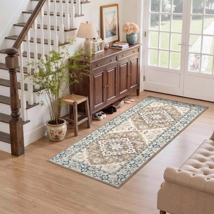 Lofus 8x10 Area Rugs for Living Room Bedroom, Soft Boho Carpet Floral Brown
