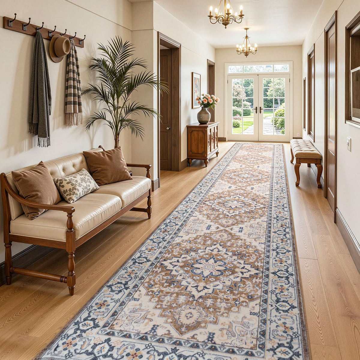 Lofus 8x10 Area Rugs for Living Room Bedroom, Soft Boho Carpet Floral Brown
