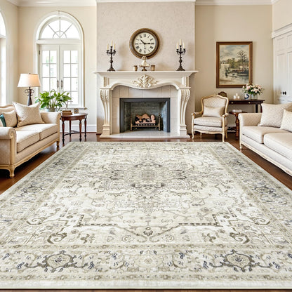 Lofus 8x10 Area Rugs for Living Room Bedroom, Soft Boho Carpet Floral Brown