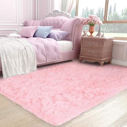 Ophanie Area Rugs 9x12 Living Room, Large Grey Bedroom Carpet, Big Shag Indoor Thick Soft Nursery Rug, Gray Fluffy Carpets for Boy and Girls Room Dorm Home Decor Aesthetic