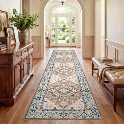Lofus 8x10 Area Rugs for Living Room Bedroom, Soft Boho Carpet Floral Brown