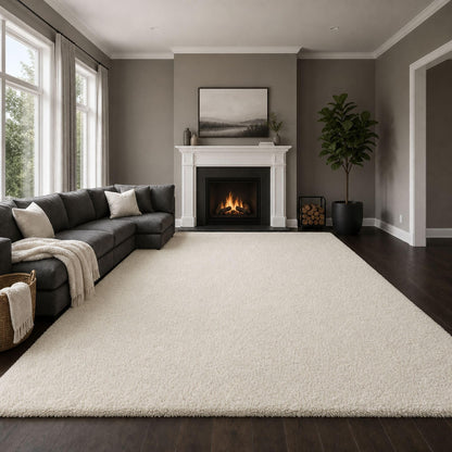 Ophanie Area Rugs 9x12 Living Room, Large Grey Bedroom Carpet, Big Shag Indoor Thick Soft Nursery Rug, Gray Fluffy Carpets for Boy and Girls Room Dorm Home Decor Aesthetic