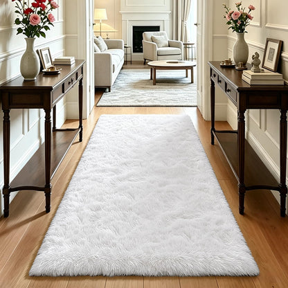 Beige 8x10 Area Rugs for Living Room, Fluffy Shag Rug Large Bedroom Carpet