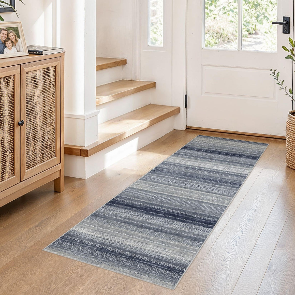 Nakagishi 10X14 Area Rugs for Living Room: Washable Modern Abstract Rug with Non-Slip Silicone Backing Low Pile Soft Carpet for Bedroom & Dining Decor Ideal for Families with Kids and Pets-Brown