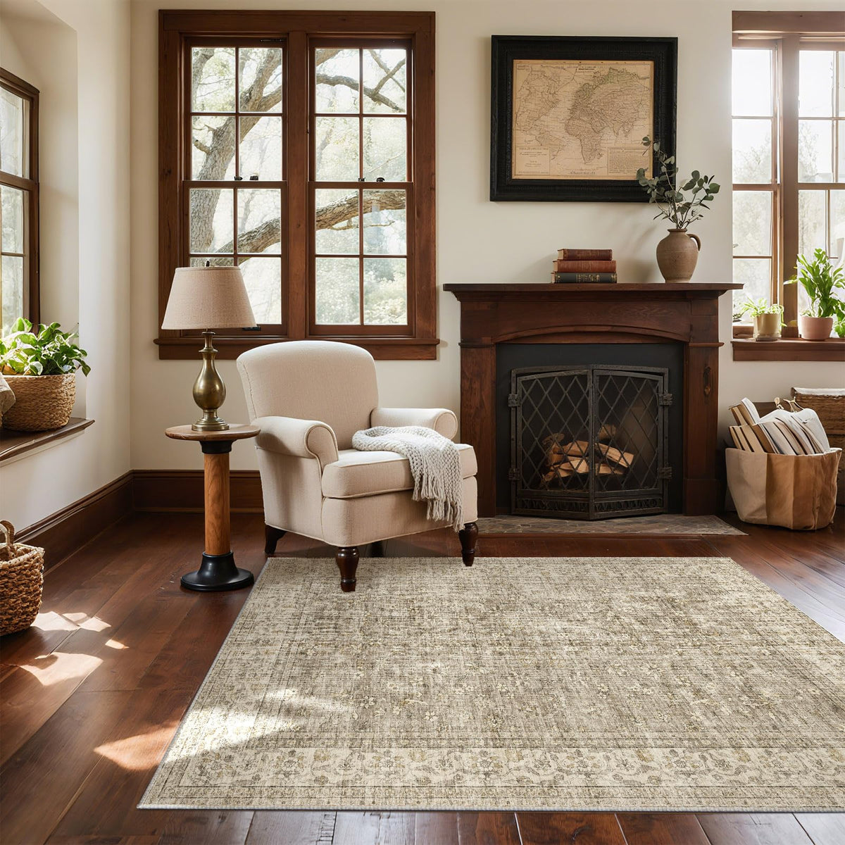 Area Rugs 9x12 Living Room: Washable Bedroom Rug Non Slip Large Boho Carpet