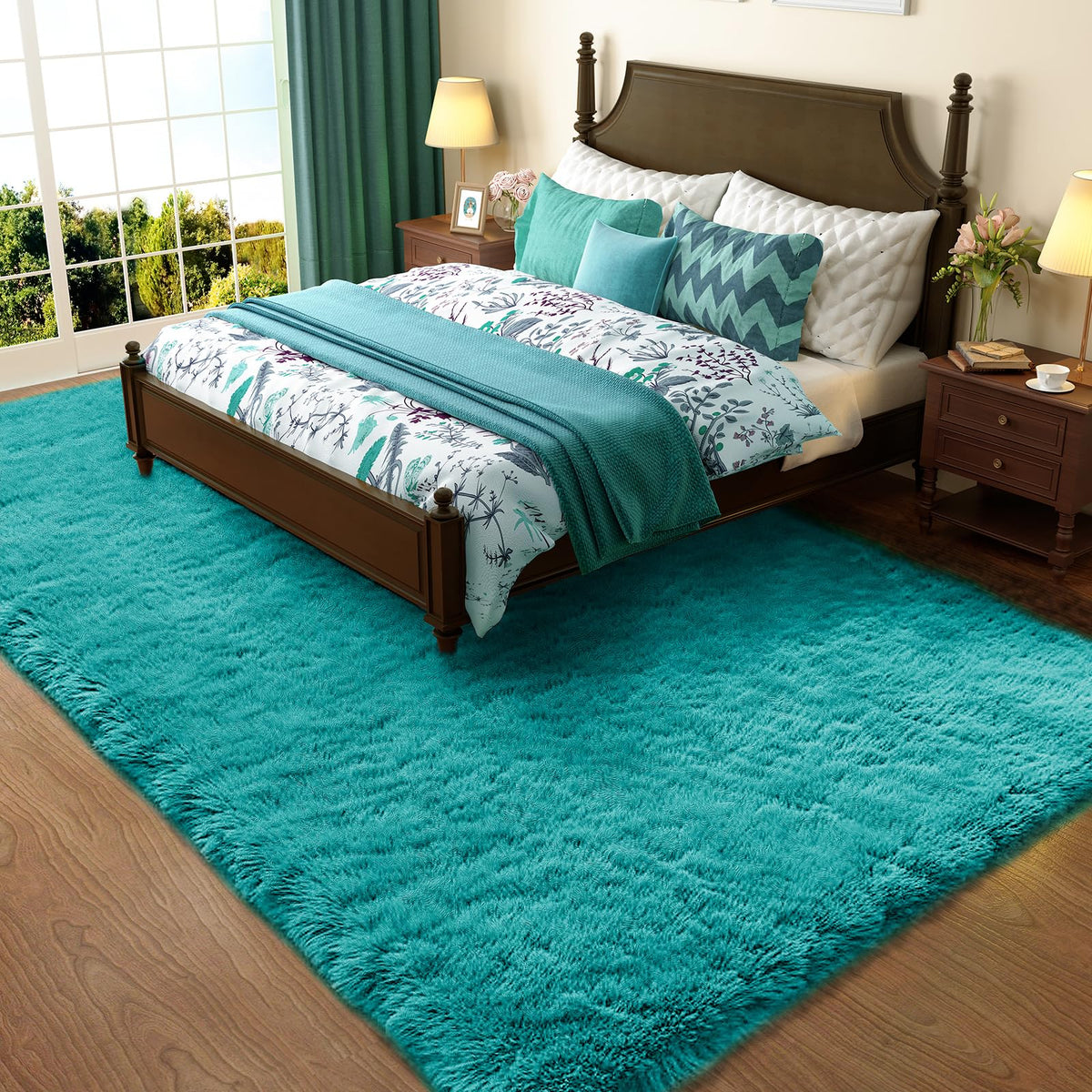 Ophanie Area Rugs 9x12 Living Room, Large Grey Bedroom Carpet, Big Shag Indoor Thick Soft Nursery Rug, Gray Fluffy Carpets for Boy and Girls Room Dorm Home Decor Aesthetic