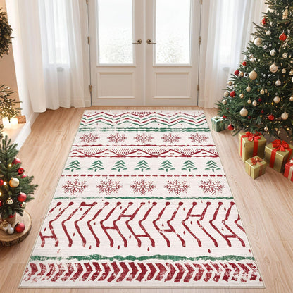 Nakagishi 10X14 Area Rugs for Living Room: Washable Modern Abstract Rug with Non-Slip Silicone Backing Low Pile Soft Carpet for Bedroom & Dining Decor Ideal for Families with Kids and Pets-Brown