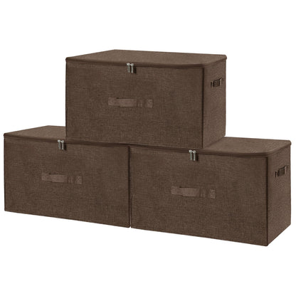 ANMINY Fabric Storage Bins with Zipper Lids, 15"x10"x6", Gray, 1 PCS