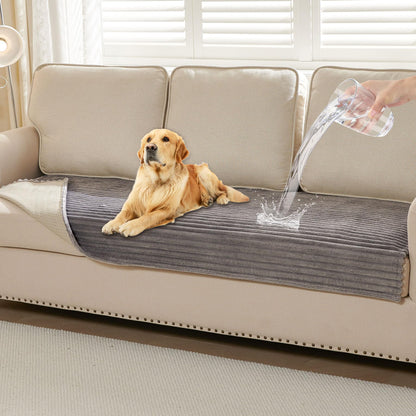 HAOMAIJIA Waterproof Couch Cover for Dogs Washable,Faux Fur Pet Couch Covers for Sofa,Soft Dog Bed Cover Non-Slip Couch Covers for 3 Cushion Couch Sofa Pet Friendly (Off White, 35" x 82")