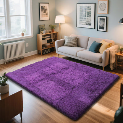 Beige 8x10 Area Rugs for Living Room, Fluffy Shag Rug Large Bedroom Carpet