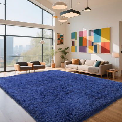 Beige 8x10 Area Rugs for Living Room, Fluffy Shag Rug Large Bedroom Carpet