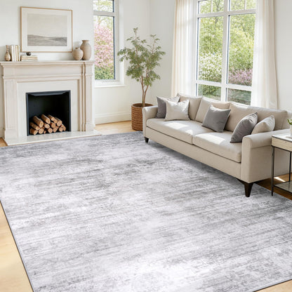 Tosuoka Washable Rug 8x10 Area Rugs for Living Room, Beige Cream Abstract