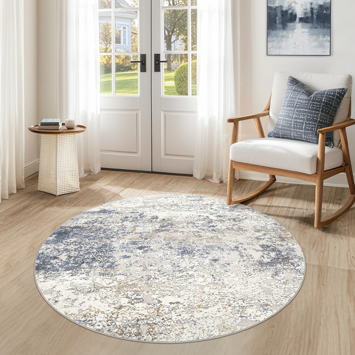 DMOYEST Area Rug Living Room Rugs 9x12 Washable Abstract Grey Carpet