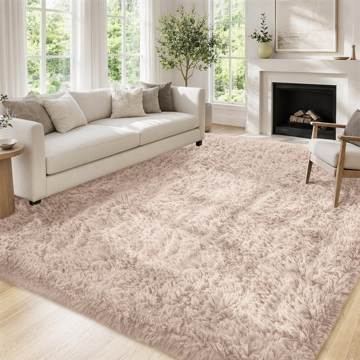 Tosuoka 8x10 Area Rugs for Living Room Bedroom, Black Rug Soft Fluffy Shag
