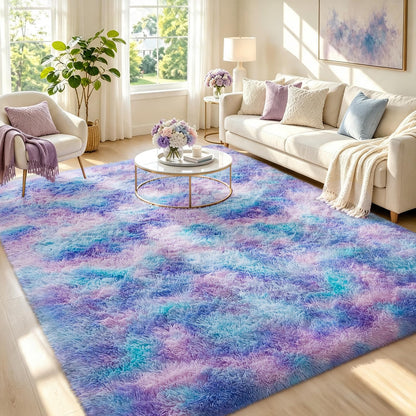 Ophanie Area Rugs for Living Room Bedroom, Washable Non-Slip Fluffy Soft Grey Shag Carpet, Indoor Floor Gray 4x6 Fuzzy Shaggy Living Room Plush Rug for Kids Home Dorm Decor Aesthetic