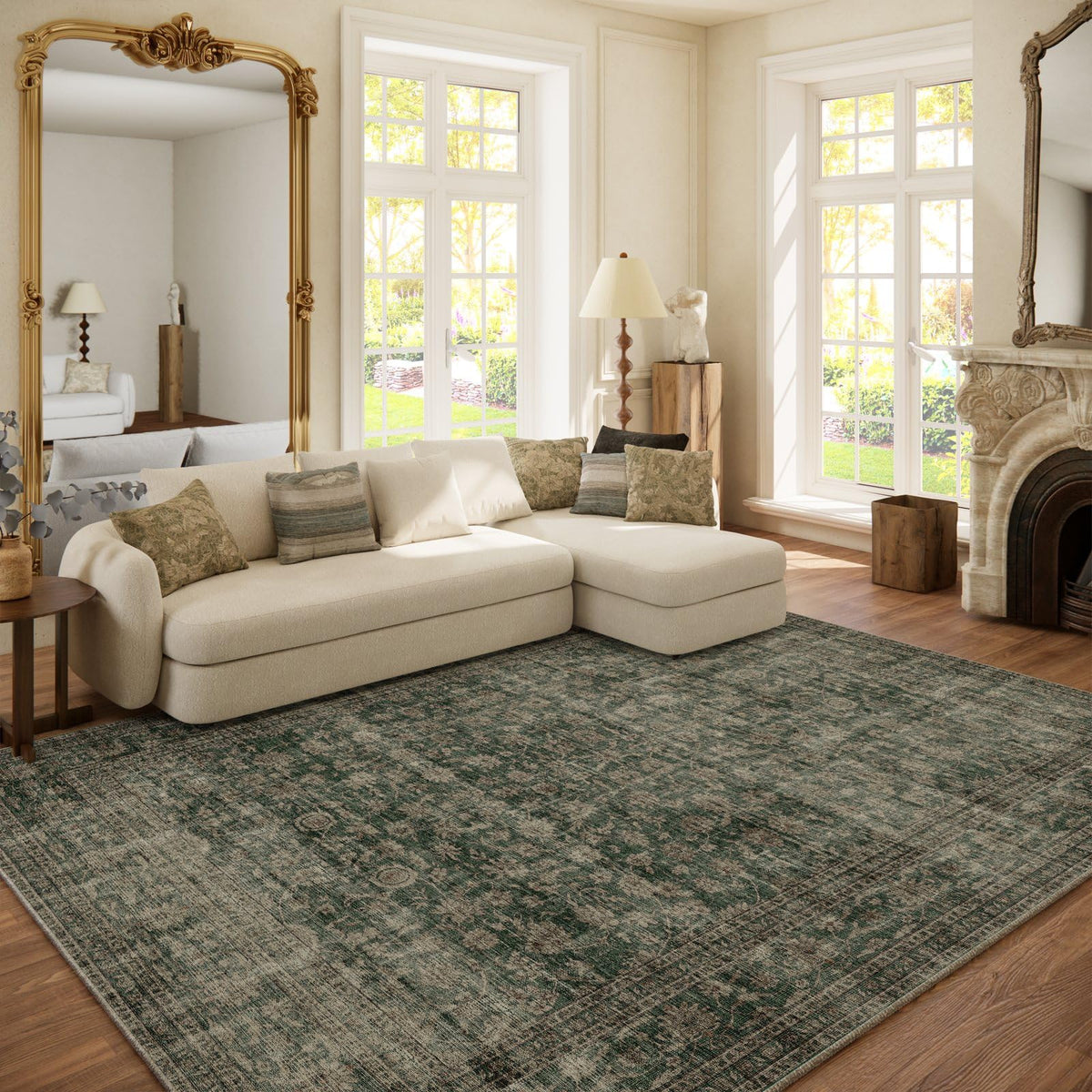 Area Rugs 9x12 Living Room: Washable Bedroom Rug Non Slip Large Boho Carpet