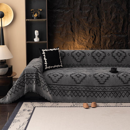 VClife Bohemian Sofa Covers Chenille Couch Cover for Sectional Couch, Soft Non Slip Couch Covers for 2 Cushion Sofa Breathable Sofa Furniture Protector Slip Cover for Couch, Pumpkin, 71"X118"
