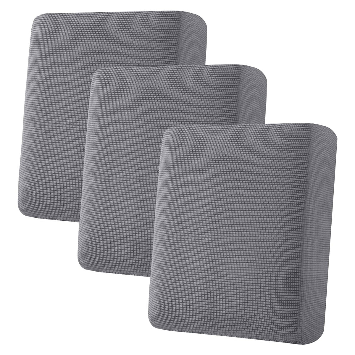 H.VERSAILTEX Super Stretch Individual Seat Cushion Covers - Sofa & Couch Cushion Slipcover Sets - Thick Jacquard Textured Twill Fabric (3 Piece, Island Fossi)