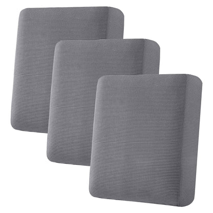 H.VERSAILTEX Super Stretch Individual Seat Cushion Covers - Sofa & Couch Cushion Slipcover Sets - Thick Jacquard Textured Twill Fabric (3 Piece, Island Fossi)