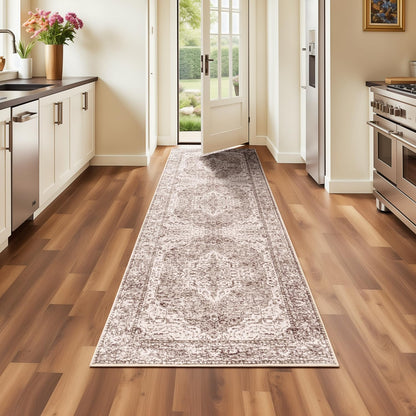 Lofus 8x10 Area Rugs for Living Room Bedroom, Soft Boho Carpet Floral Brown