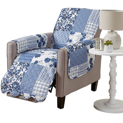 Great Bay Home Reversible Patchwork Sofa Cover - Washable Slipcover Furniture Protector with Elastic Straps - Perfect for Kids & Pets - Box-Stitched Detail (Taupe)