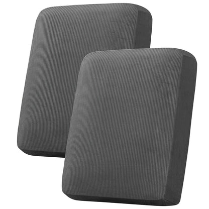 H.VERSAILTEX Velvet Stretch Couch Cushion Cover Plush Cushion Slipcover for Chair Loveseat Sofa Cushion Furniture Protector Seat Cushion Sofa Cover (3 Piece Sofa Cushion Covers, Ivory)