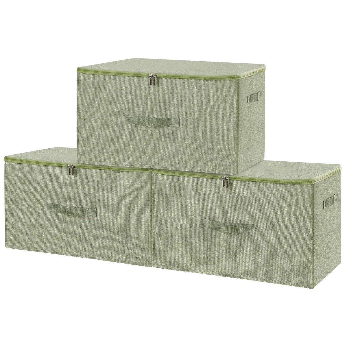 ANMINY Fabric Storage Bins with Zipper Lids, 15"x10"x6", Gray, 1 PCS