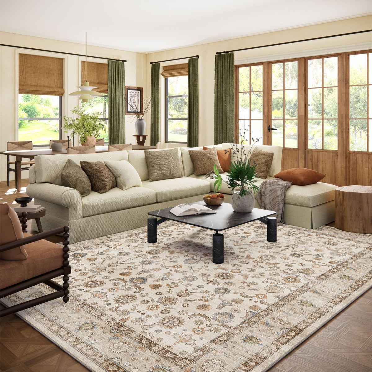 Area Rugs 9x12 Living Room: Washable Bedroom Rug Non Slip Large Boho Carpet