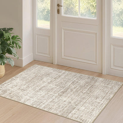 LOONGRUG 8x10 Area Rugs Washable Neutral Modern Rug for Living Room Brown