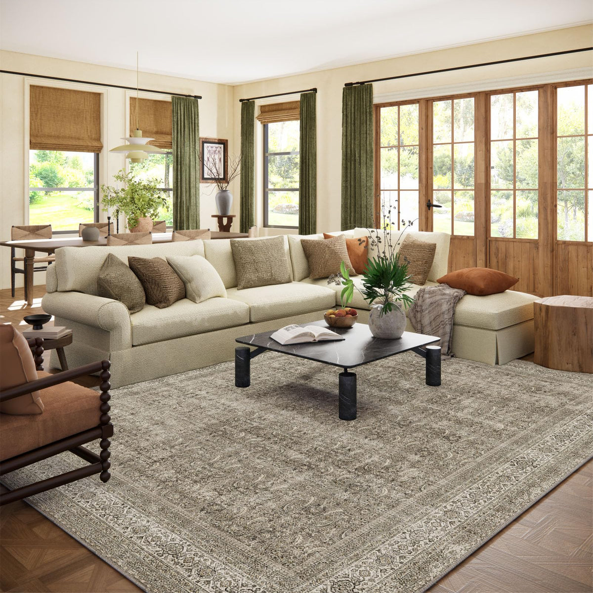 Area Rugs 9x12 Living Room: Washable Bedroom Rug Non Slip Large Boho Carpet