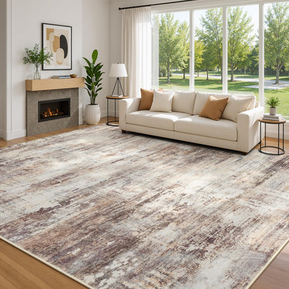 Living Room Rug 5x7, Washable Modern Abstract Rugs Black and White