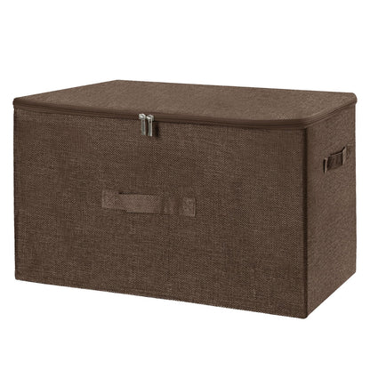 ANMINY Fabric Storage Bins with Zipper Lids, 15"x10"x6", Gray, 1 PCS