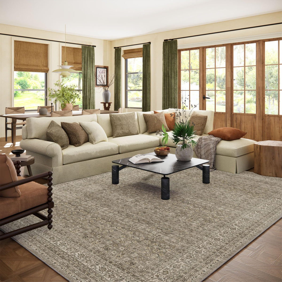 Area Rugs 9x12 Living Room: Washable Bedroom Rug Non Slip Large Boho Carpet