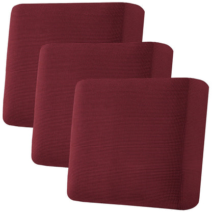 H.VERSAILTEX Super Stretch Individual Seat Cushion Covers - Sofa & Couch Cushion Slipcover Sets - Thick Jacquard Textured Twill Fabric (3 Piece, Island Fossi)