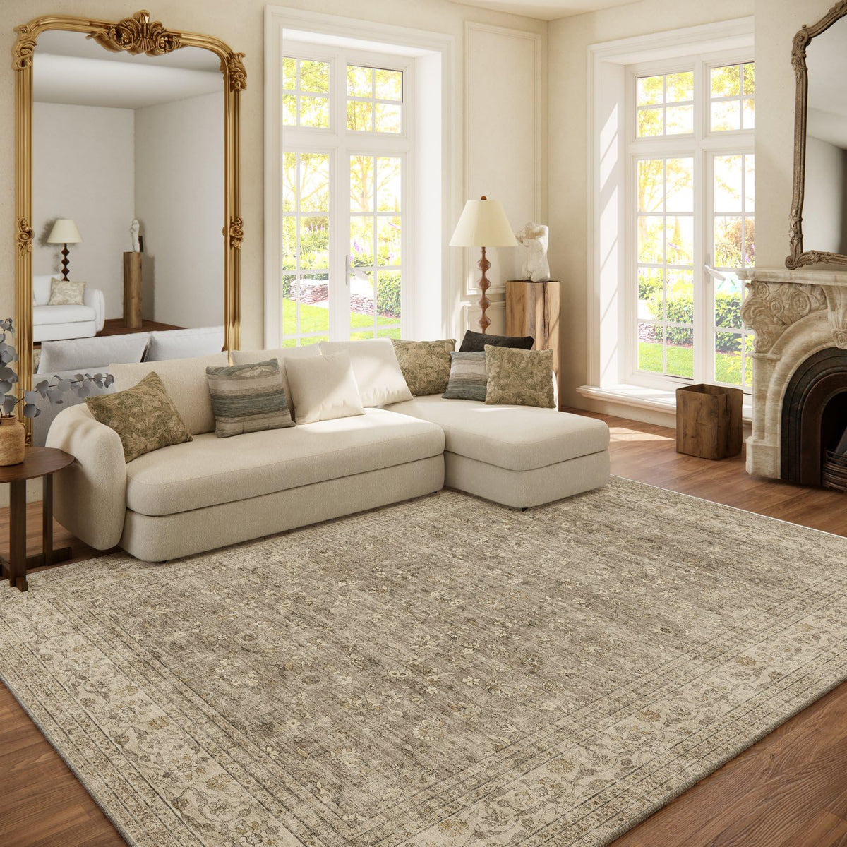 Area Rugs 9x12 Living Room: Washable Bedroom Rug Non Slip Large Boho Carpet