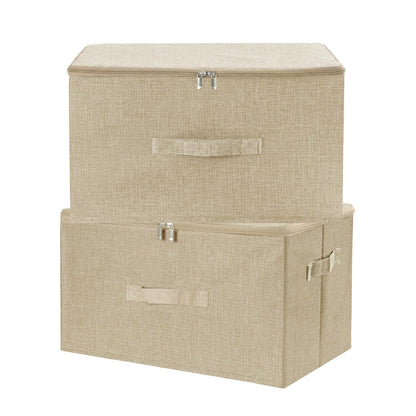 ANMINY Fabric Storage Bins with Zipper Lids, 15"x10"x6", Gray, 1 PCS