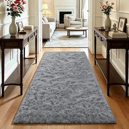 Beige 8x10 Area Rugs for Living Room, Fluffy Shag Rug Large Bedroom Carpet