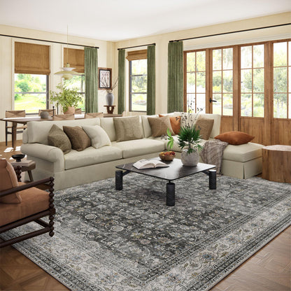 Area Rugs 9x12 Living Room: Washable Bedroom Rug Non Slip Large Boho Carpet