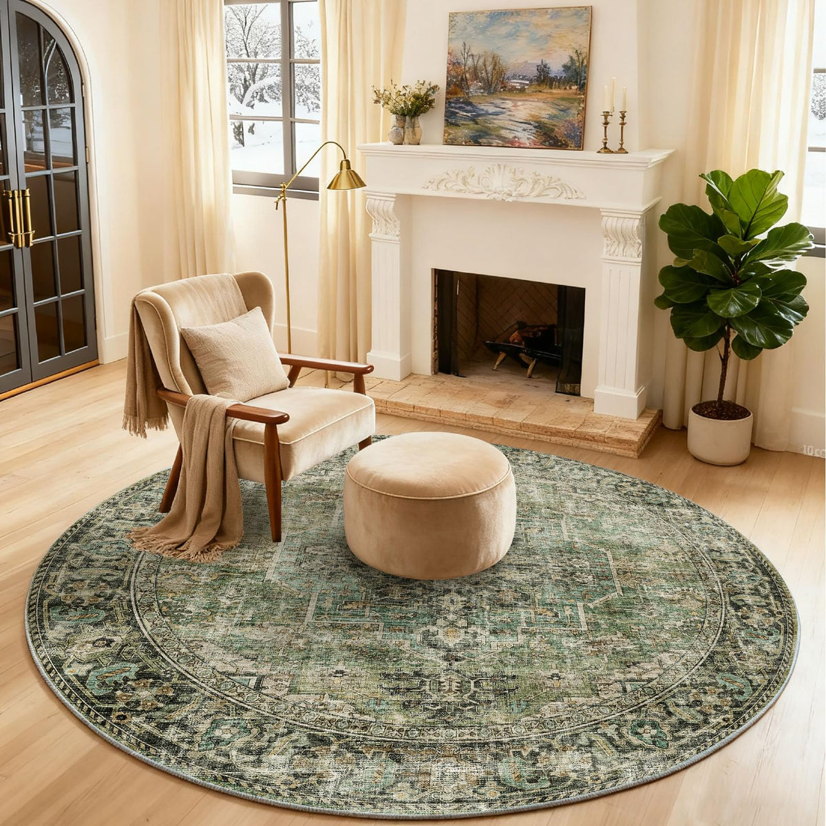 Area Rugs 9x12 Living Room: Washable Bedroom Rug Non Slip Large Boho Carpet