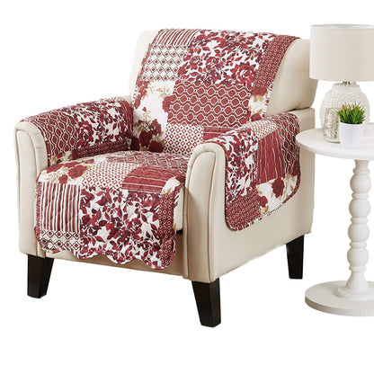 Great Bay Home Reversible Patchwork Sofa Cover - Washable Slipcover Furniture Protector with Elastic Straps - Perfect for Kids & Pets - Box-Stitched Detail (Taupe)