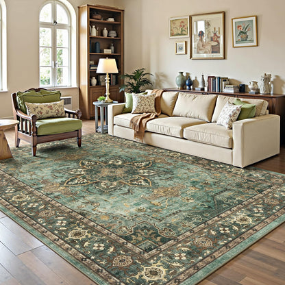 Lofus 8x10 Area Rugs for Living Room Bedroom, Soft Boho Carpet Floral Brown